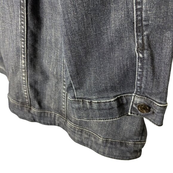 Chicos Deep Blue, Indigo Denim Button-Front Jacket With Pockets Chicos Size 4 - Picture 5 of 11